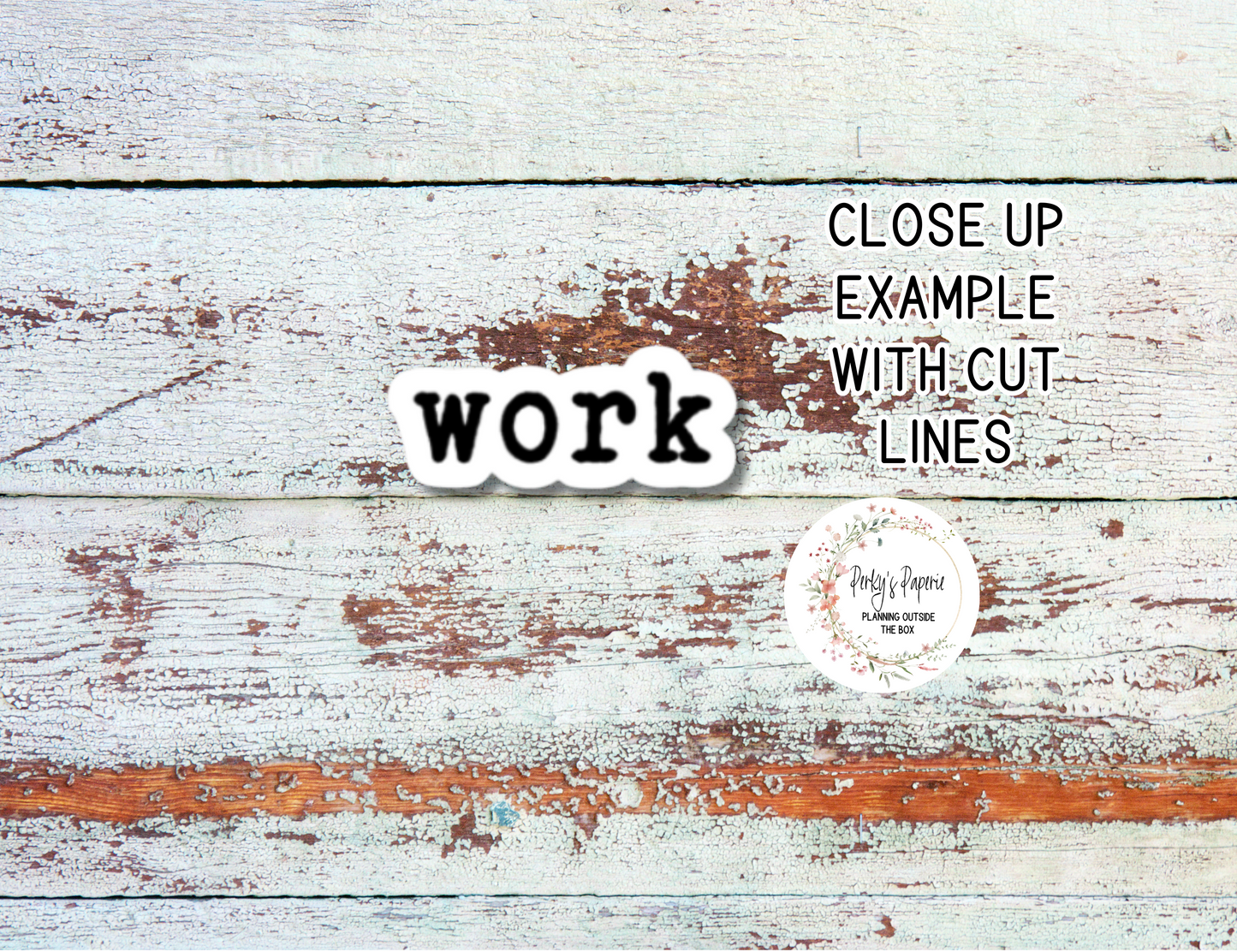 Work Script Planner Stickers – Typewriter Font Functional Stickers for Planning