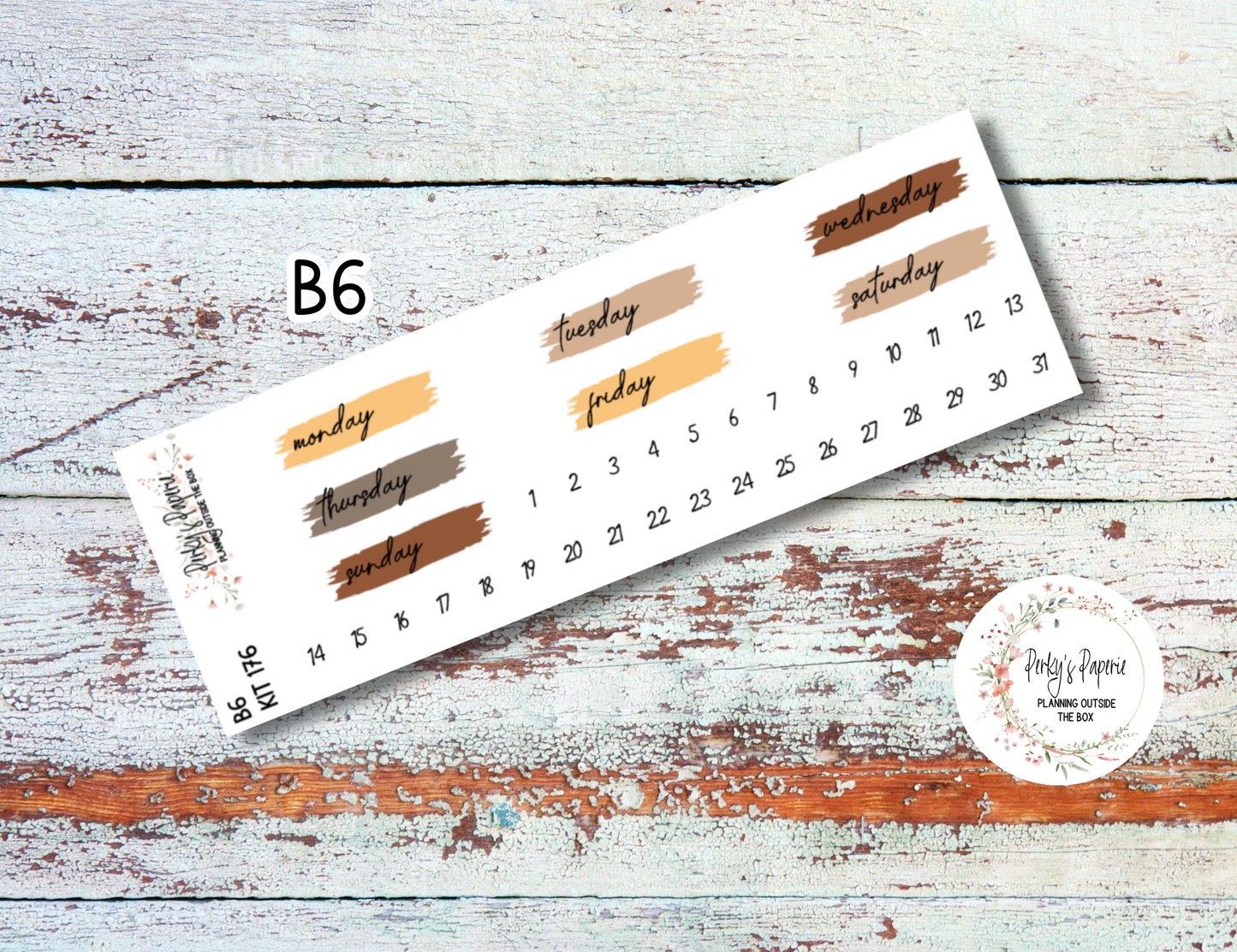 Sweet Halloween Brush Stroke Mixed Color Date Covers Colorful Planner Stickers for Various Planners Kit 176, Days of the Week Date Cover, Redate Stickers