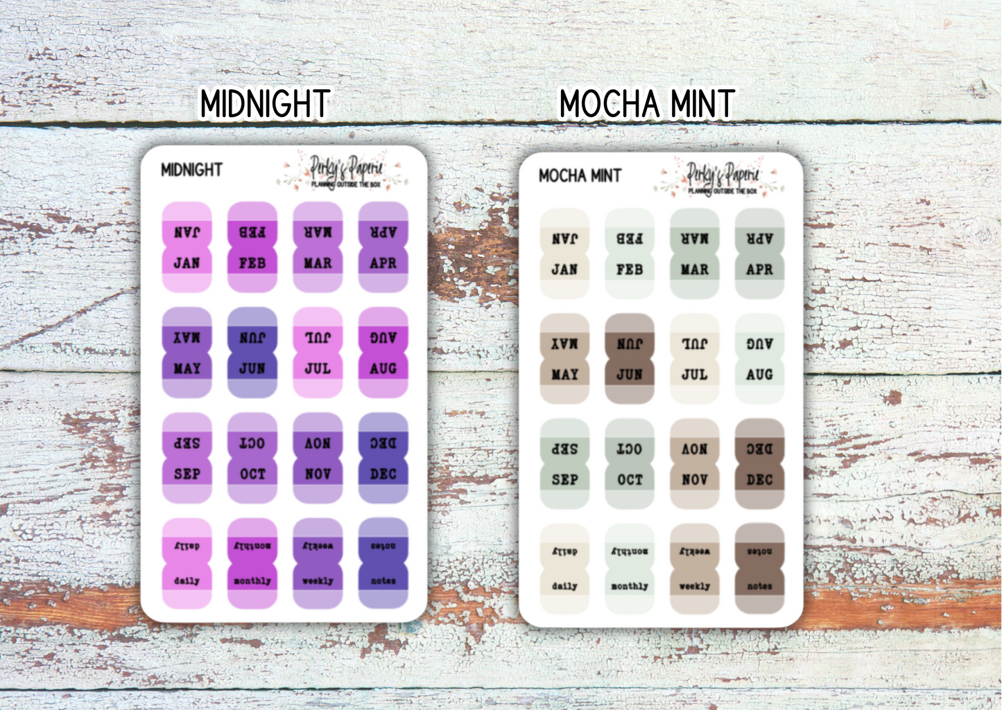 NEW Mini Monthly Planner Tabs Typewriter Font for Hobonichi Cousin, Hobonichi Weeks, Journals and more For Your Planner Set Up