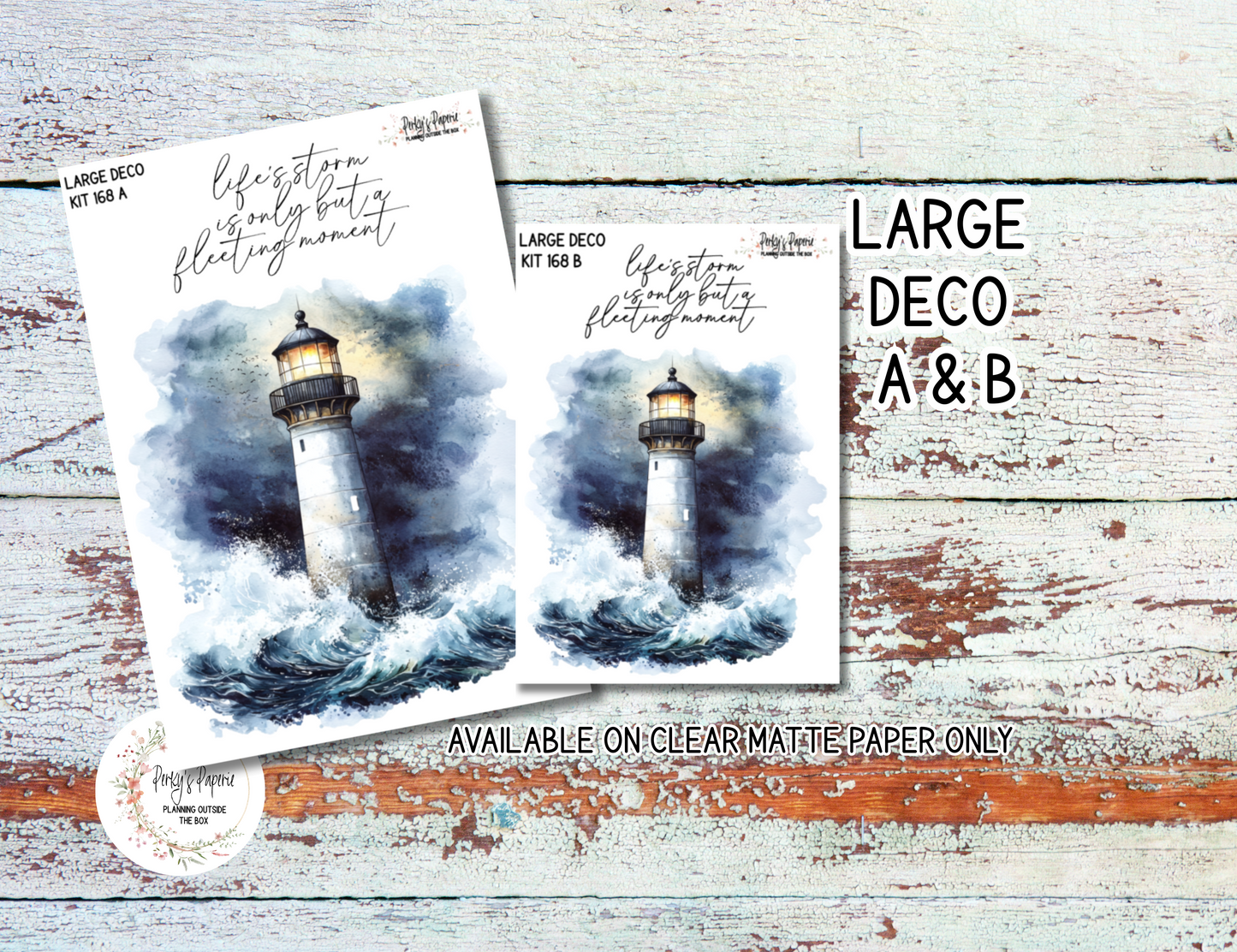 Seaside Lighthouse Sticker Sheets # 168 – Moody & Aesthetic Planner Stickers
