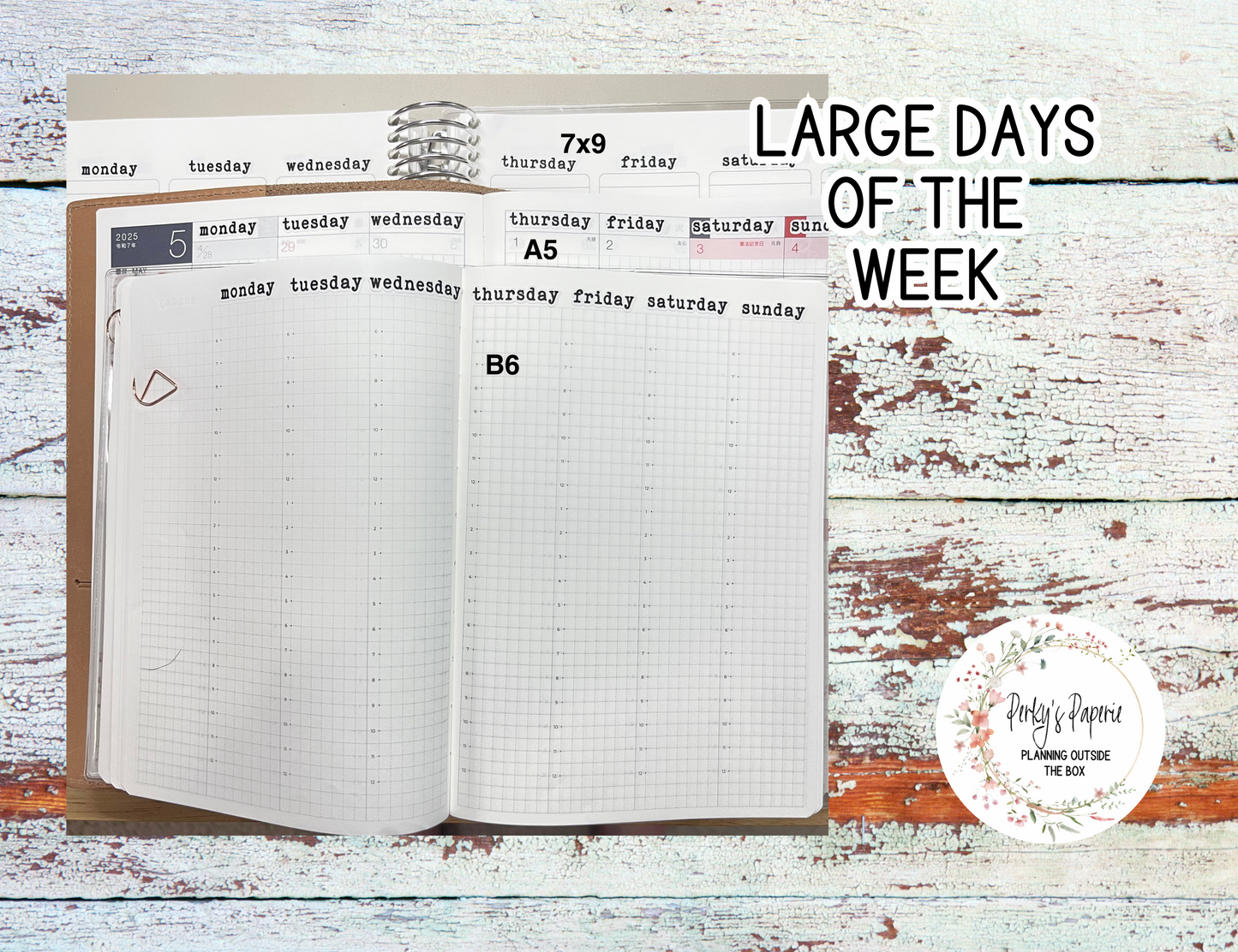 Typewriter Days of the Week Script Stickers | Small and Large Planner Stickers for Redating Planners, Journals & Weekly Spreads