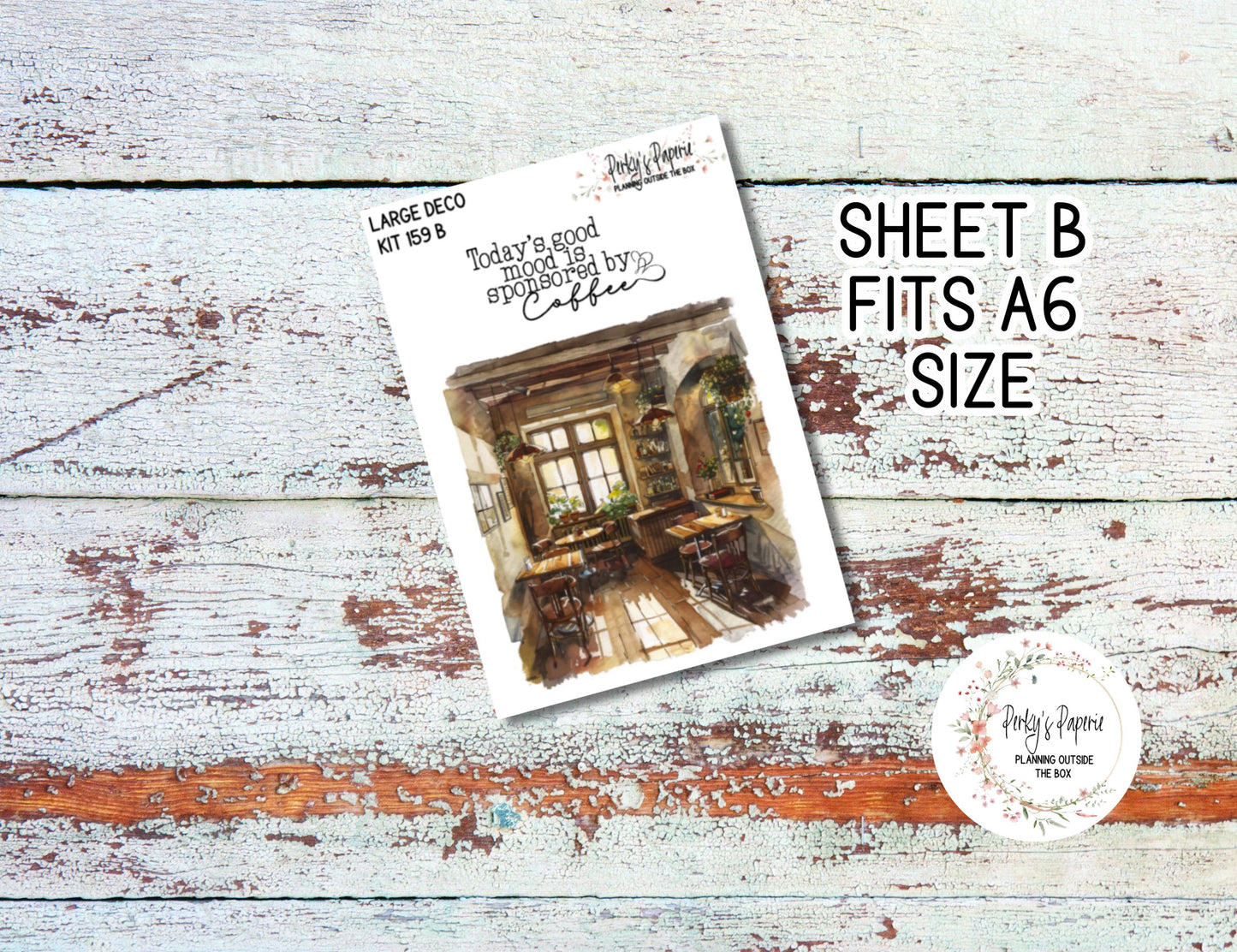 Transparent Extra Large, Jumbo Deco Planner Sticker For Your Overview Pages, Blank Daily Pages or Journal Page Mocha Mousse 159 Coffee Lover