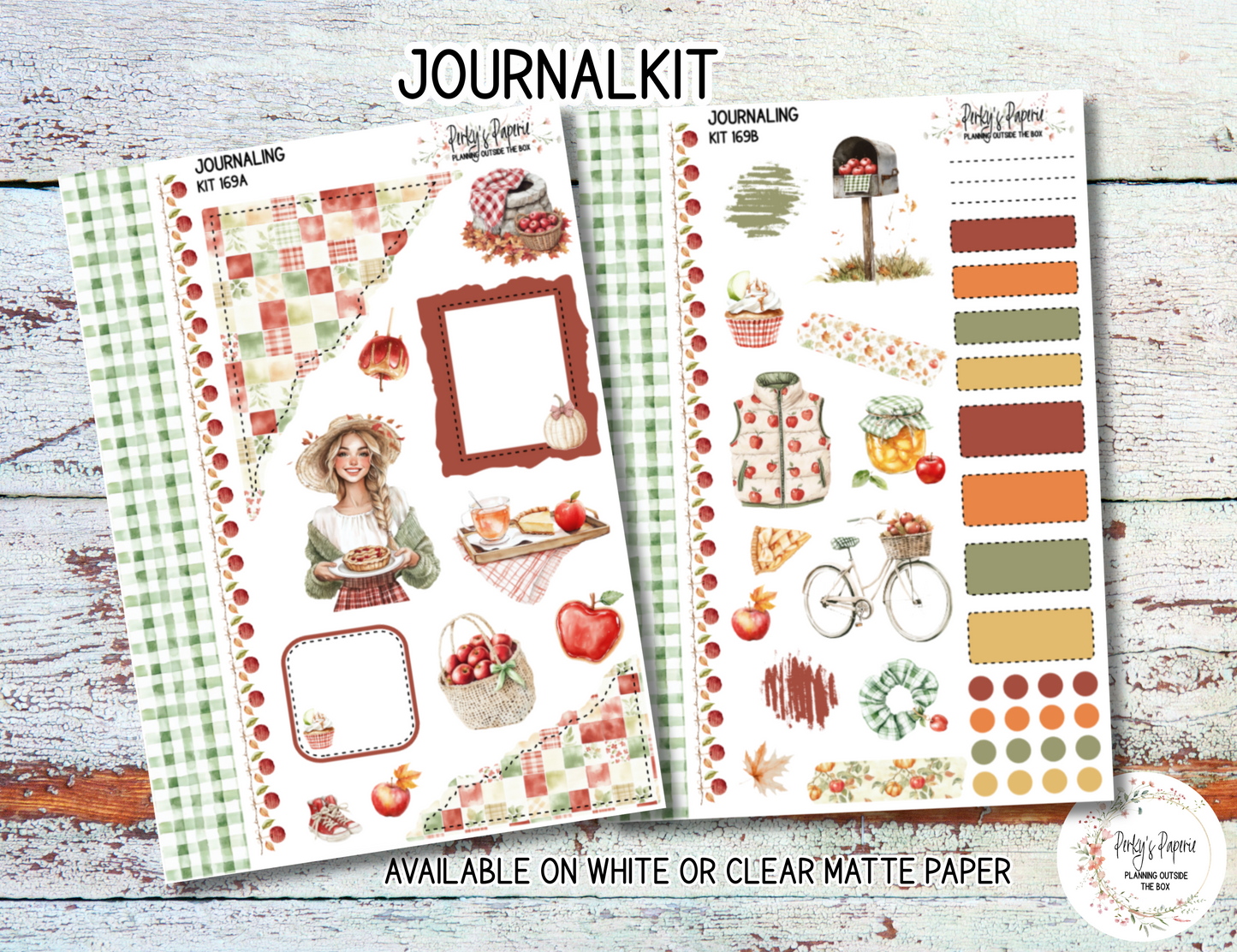 An Apple A Day Sticker Sheets # 169 – Fall and Autumn Apple Planner Stickers
