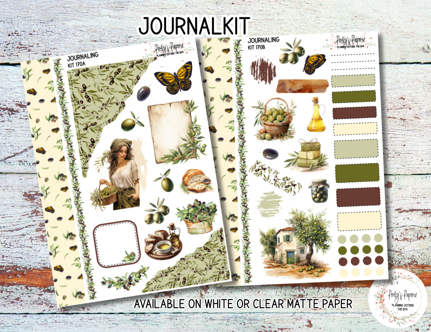 Olive Harvest in Tuscany Sticker Sheets # 170 – Fall and Autumn Planner Stickers