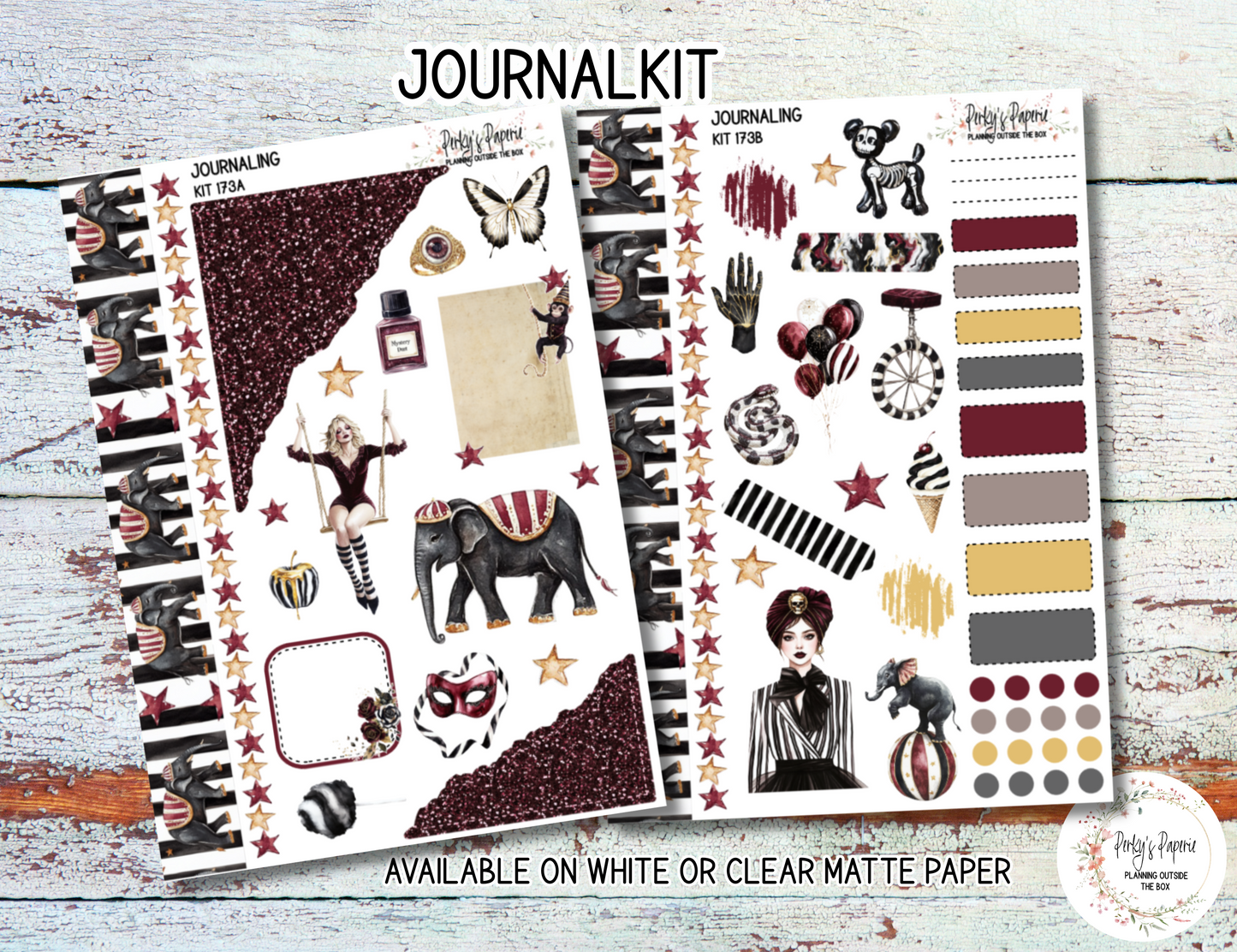 Sinister Carnival Sticker Sheets # 173 – Halloween Planner Stickers