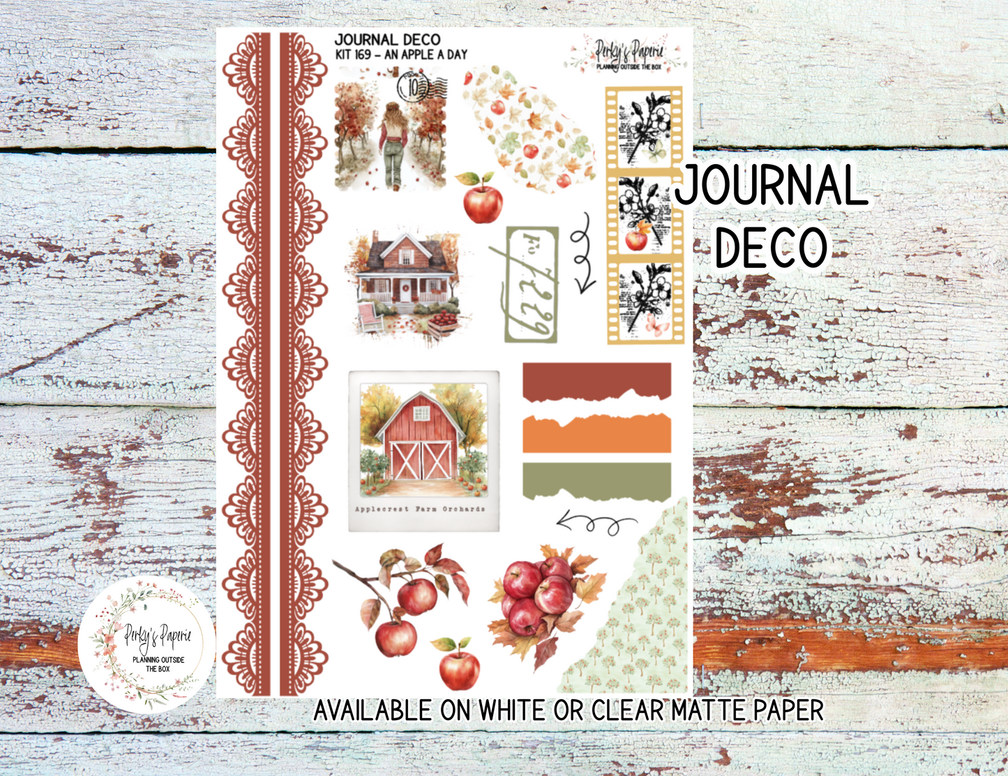 An Apple A Day Sticker Sheets # 169 – Fall and Autumn Apple Planner Stickers