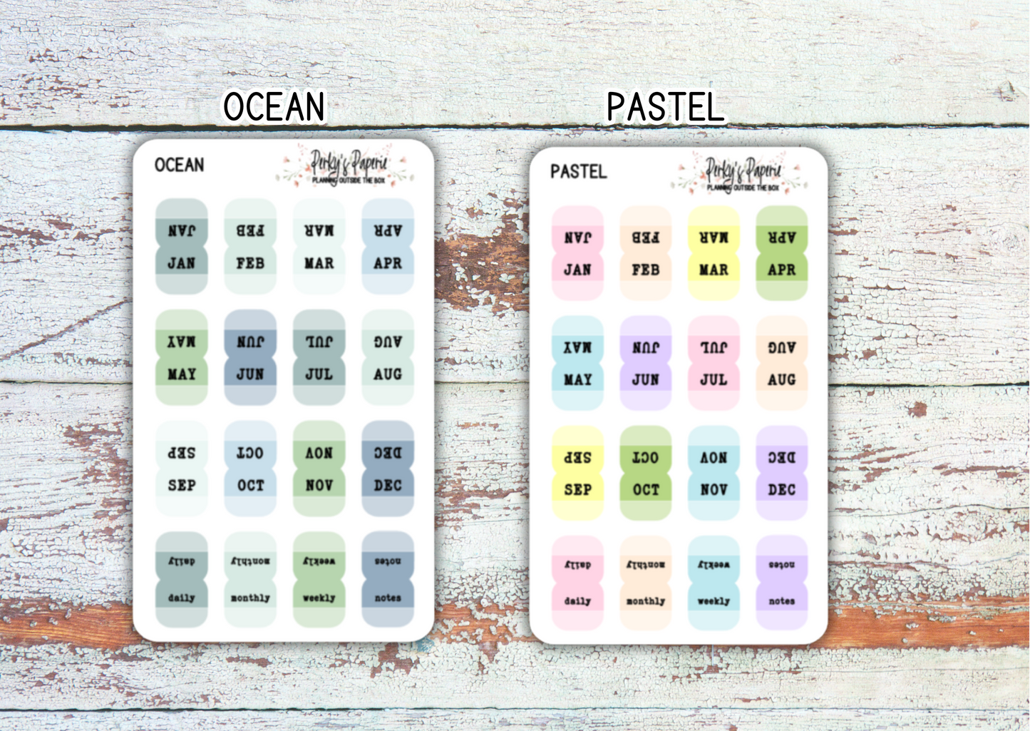 NEW Mini Monthly Planner Tabs Typewriter Font for Hobonichi Cousin, Hobonichi Weeks, Journals and more For Your Planner Set Up