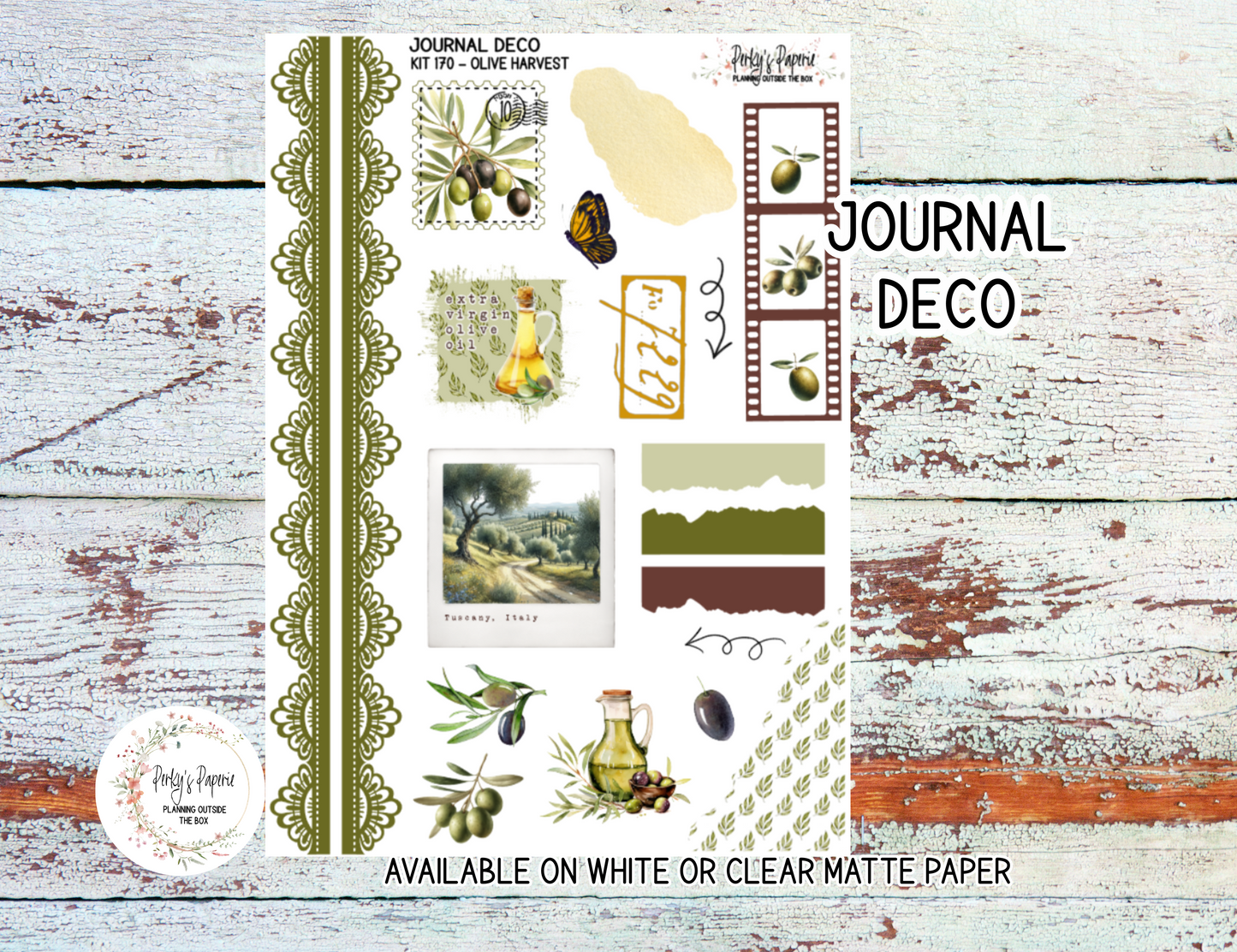 Olive Harvest in Tuscany Sticker Sheets # 170 – Fall and Autumn Planner Stickers