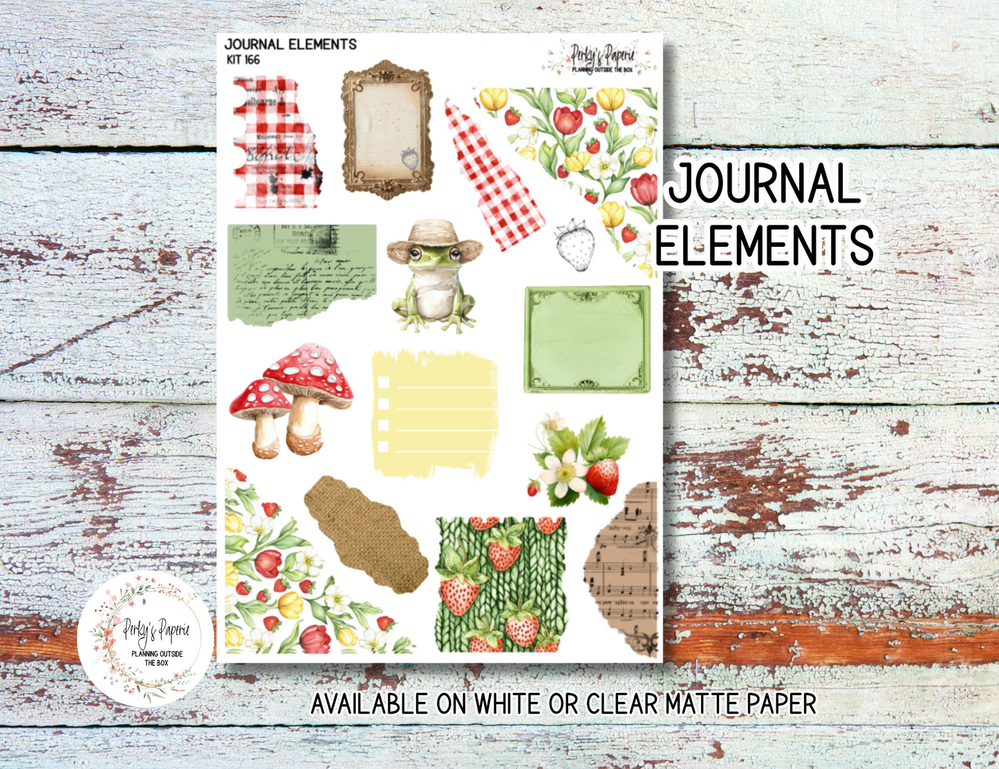 Strawberry Summer Sticker Sheets # 166 – Cute & Aesthetic Planner Stickers