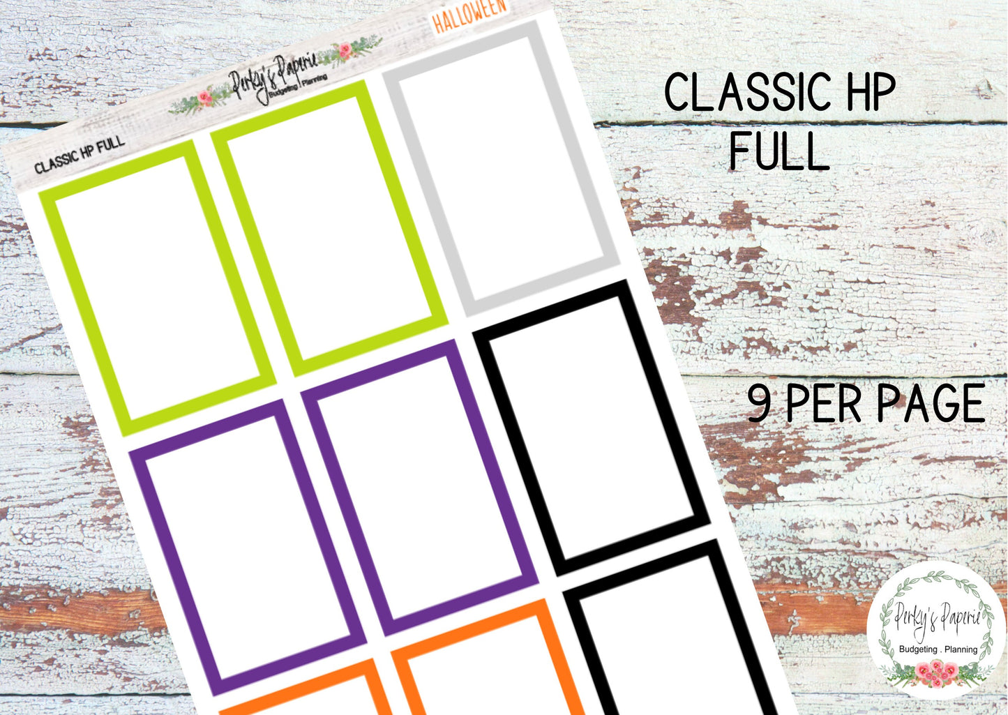 Halloween Classic HP Colorful Planner Boxes | Colorful Boxes | Functional Planner Stickers | Budget Boxes | Planner Boxes
