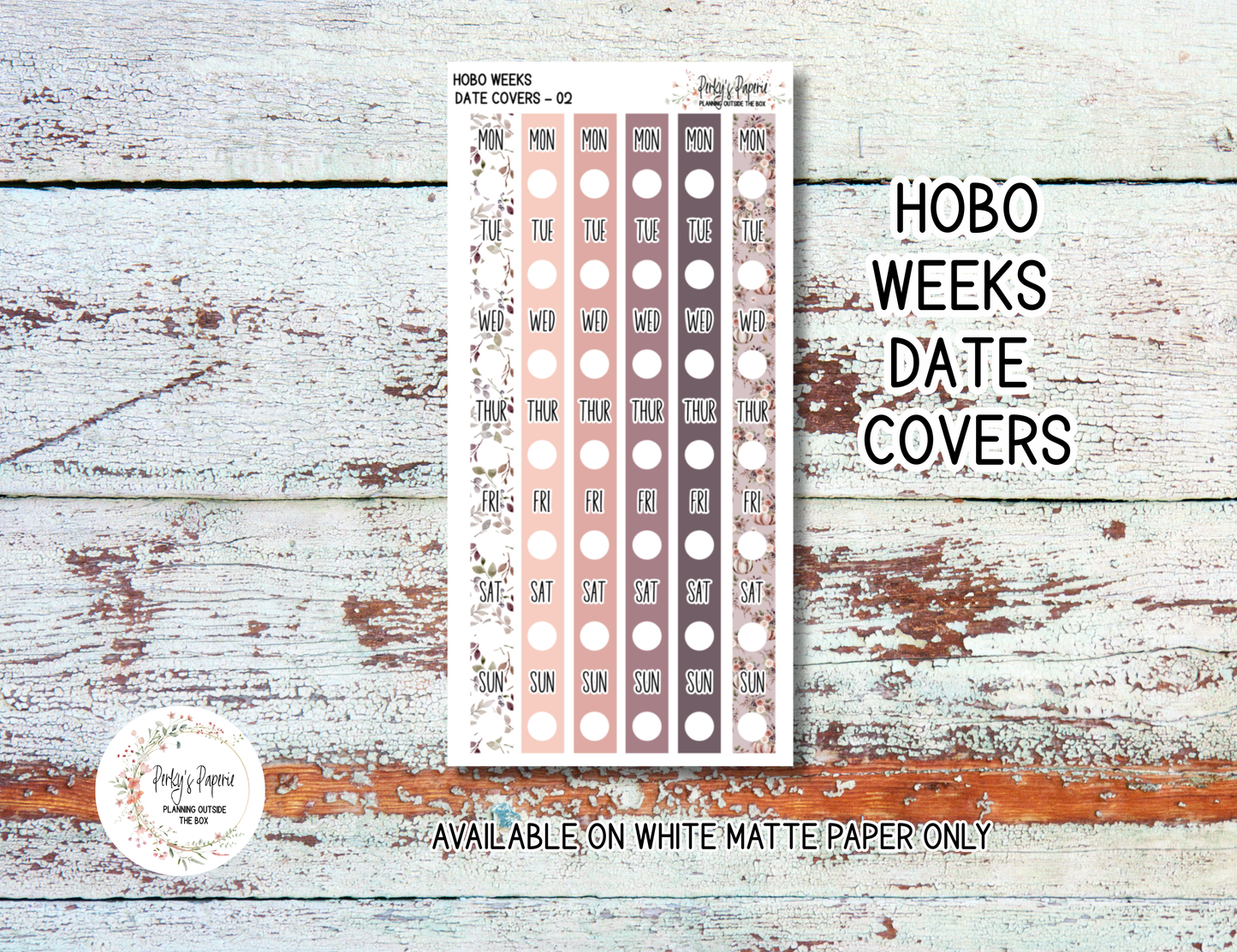 Blushing Blooms # 02 – Fall Pink and Purple Roses with Pumpkin Planner Stickers Micro Kit