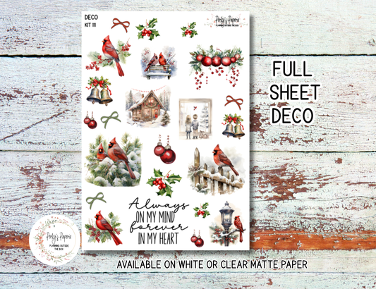 Red Winter Cardinal Journaling Sticker Kit 111 | Faith Based Winter Journal Stickers for Planners, Junk Journals, Scrapbooking & Creative Planning