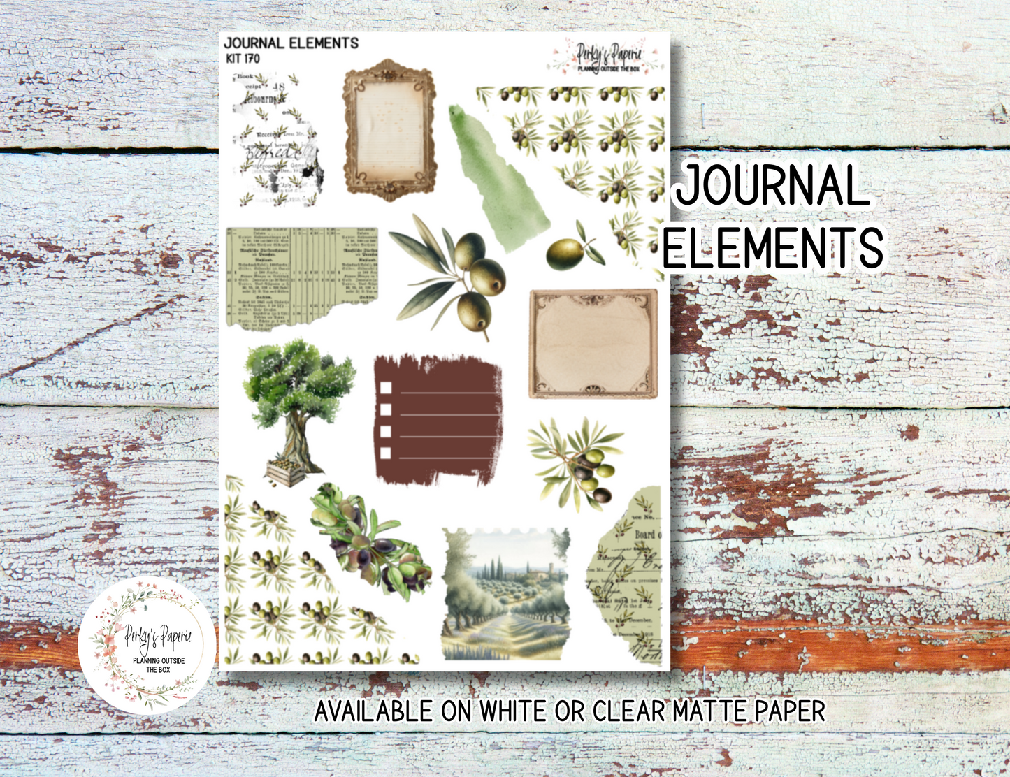 Olive Harvest in Tuscany Sticker Sheets # 170 – Fall and Autumn Planner Stickers