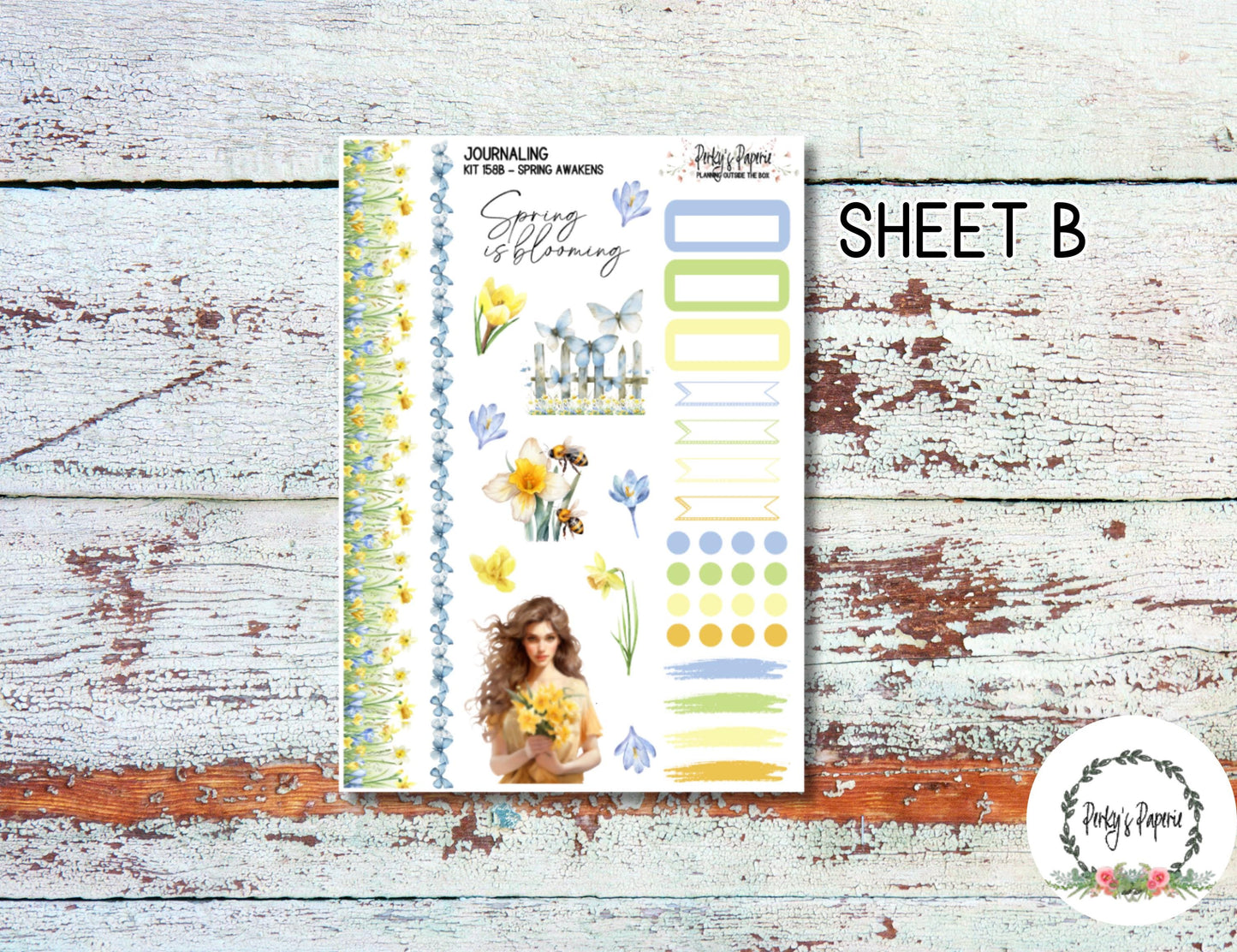 Spring Awkens Journaling Sticker Kit 158 Daffodils and Crocus Flowers, Planner Stickers for Journaling, Bujo, Planning and Junk Journaling