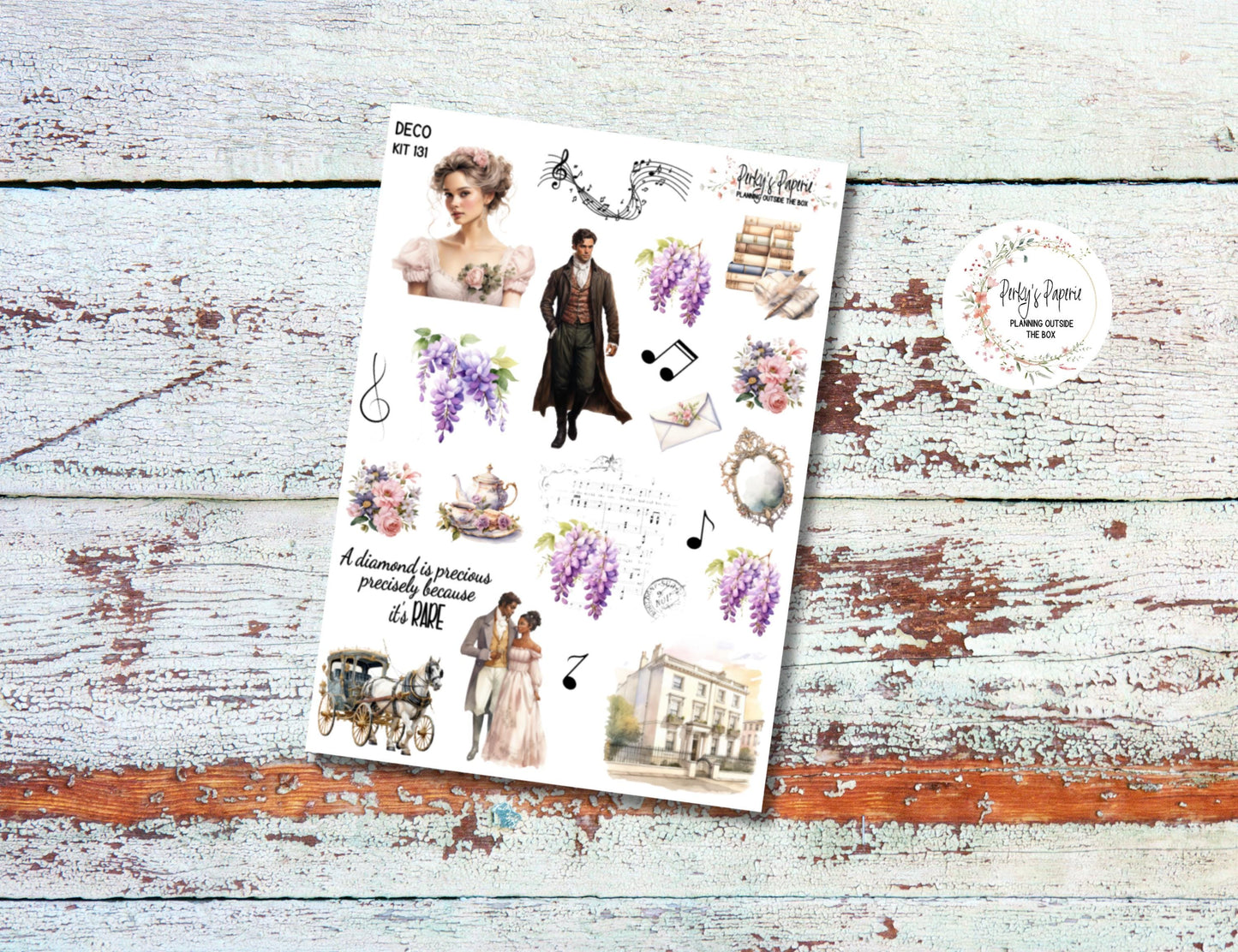Full Sheet Deco Planner Stickers Kit 131 Penelopes Diary, EC, HP, Hobonichi, Makselife, Take a Note and Hemlock & Oak