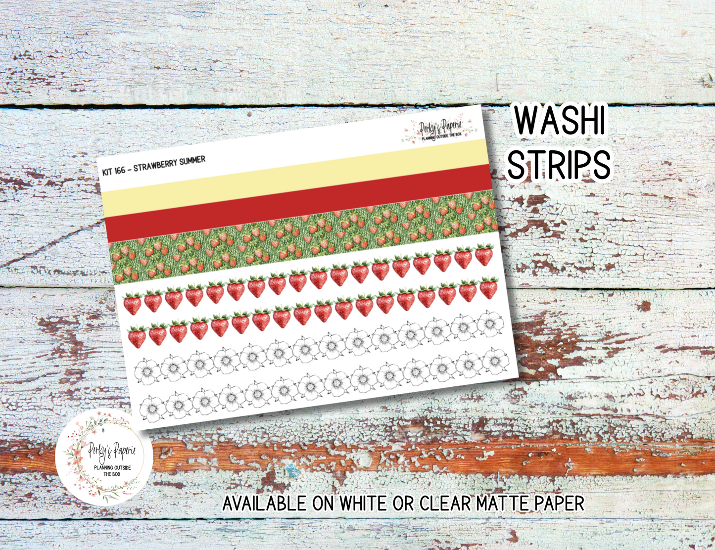 Strawberry Summer Sticker Sheets # 166 – Cute & Aesthetic Planner Stickers