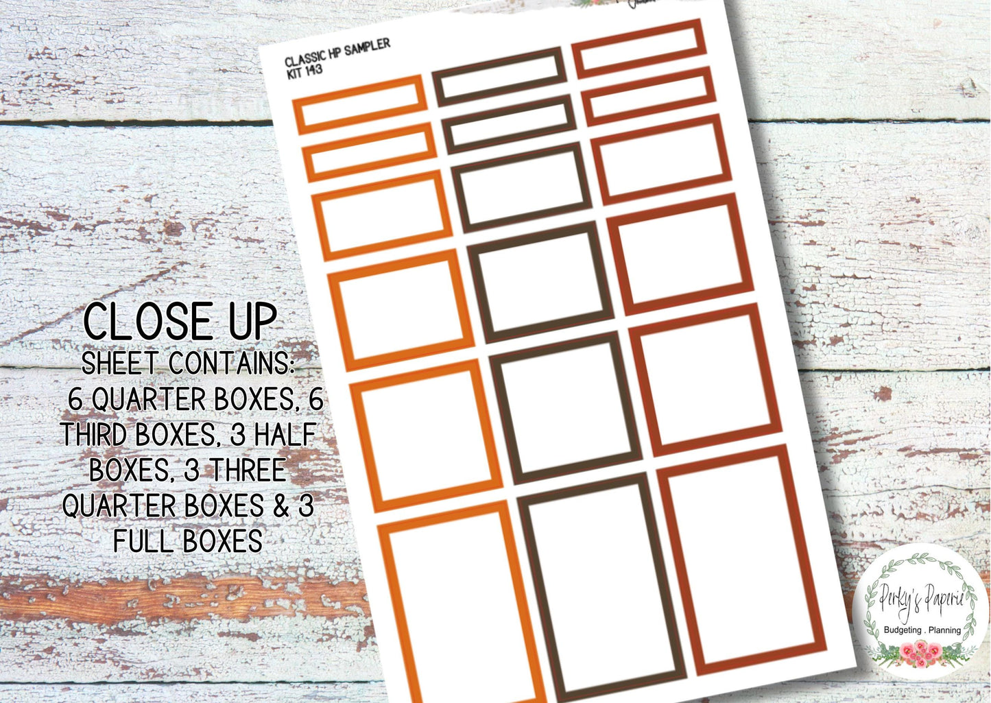 Classic HP Sampler Kit 143 Autumn Feels | Functional Planner Stickers | Budget Boxes | Planner Box Stickers | EC | Makselife