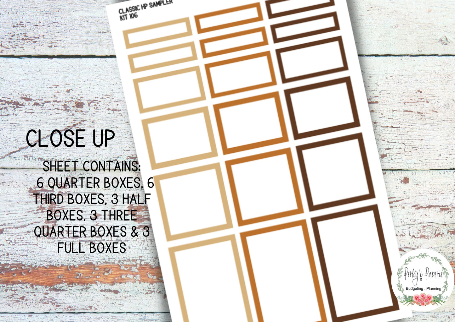 Boho Fall Autumn Floral 106 Classic HP Sampler Boxes | Functional Planner Stickers | Budget Boxes | Planner Box Stickers | EC | Makselife