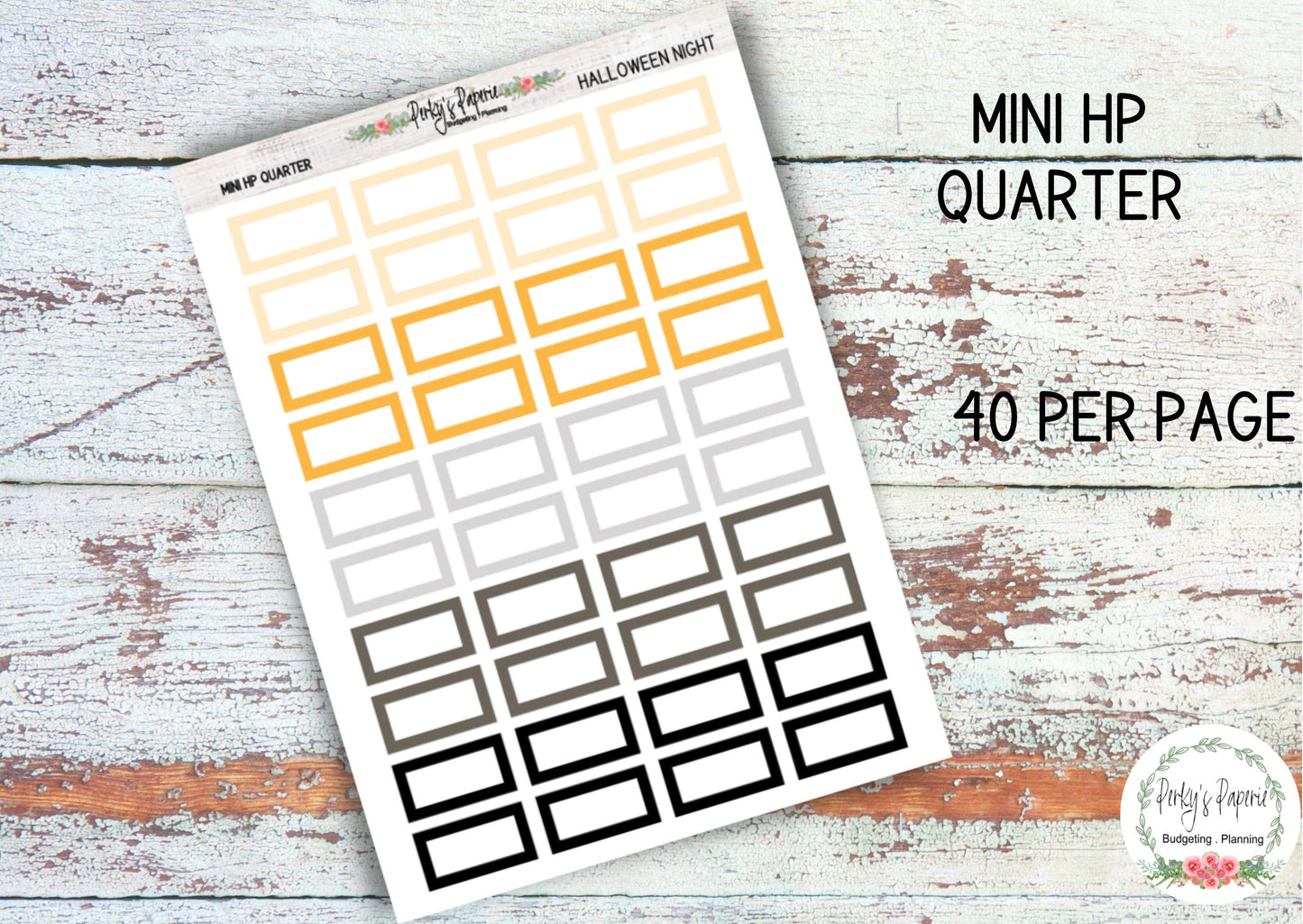 Halloween Night Mini HP Vertica Colorful Planner Boxes | Functional Planner Stickers | Budget Boxes | Planner Box Stickers 104