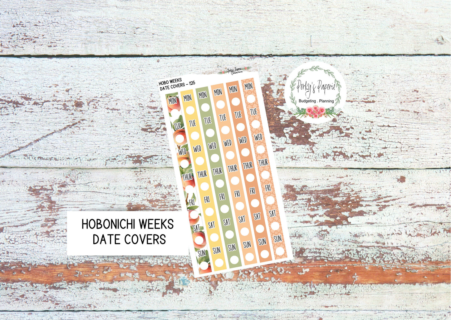 Hobonichi Weeks Date Cover Planner Stickers Kit 125, Weekly Planning, Date Strips, Anytime, Colorful and Patterned