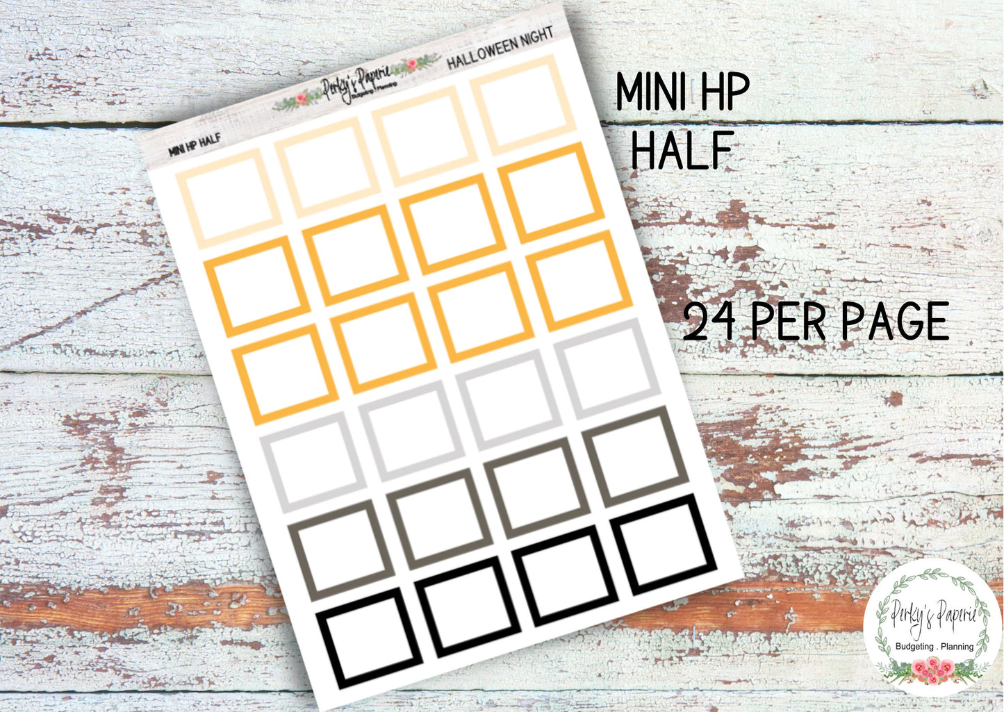 Halloween Night Mini HP Vertica Colorful Planner Boxes | Functional Planner Stickers | Budget Boxes | Planner Box Stickers 104