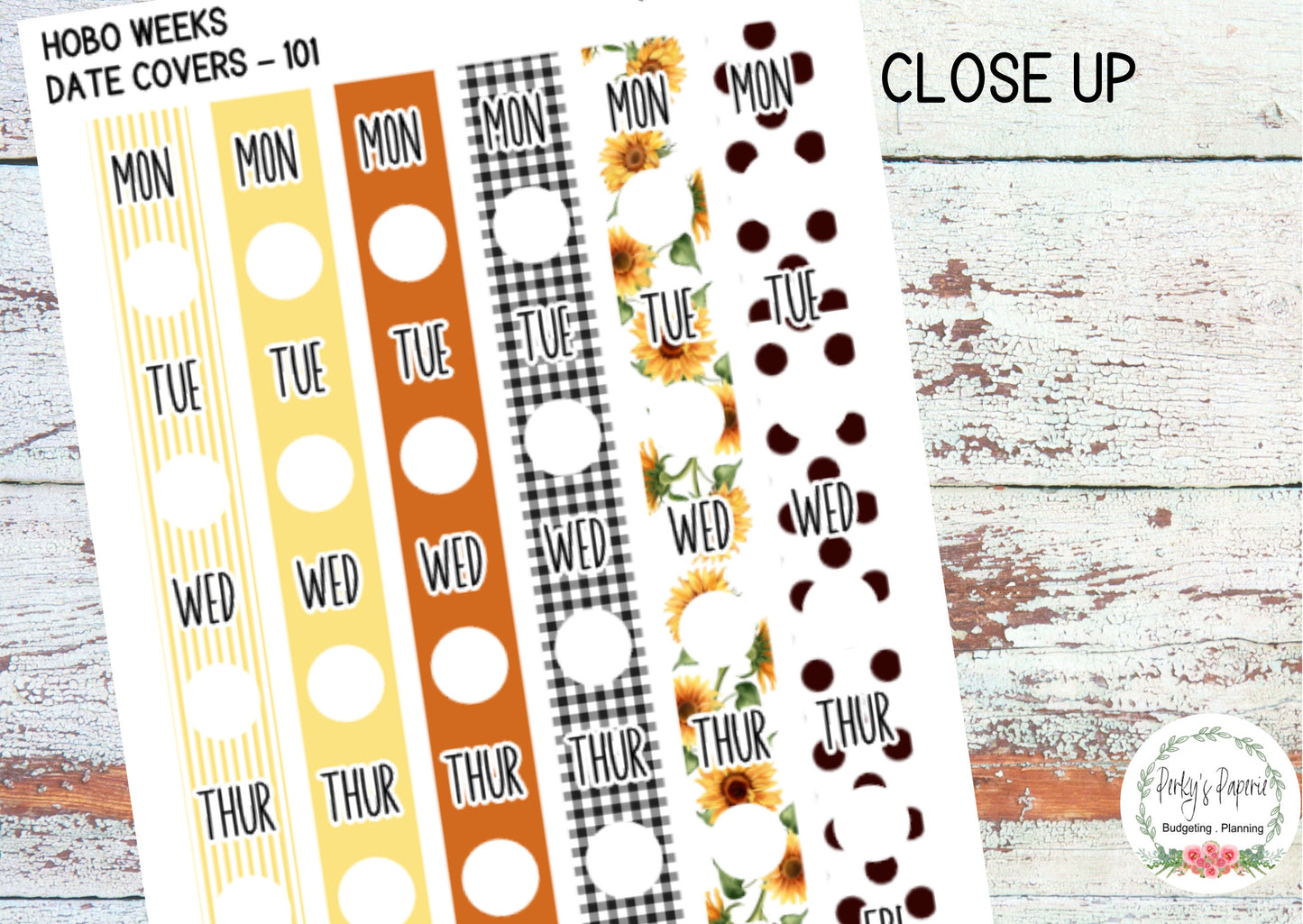 Hobonichi Weeks Date Cover Planner Stickers - Weekly Planning for Fall Autumn Transition with Sunflowers and Honey Bees 101