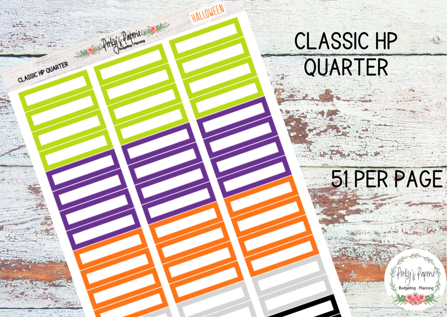Halloween Classic HP Colorful Planner Boxes | Colorful Boxes | Functional Planner Stickers | Budget Boxes | Planner Boxes