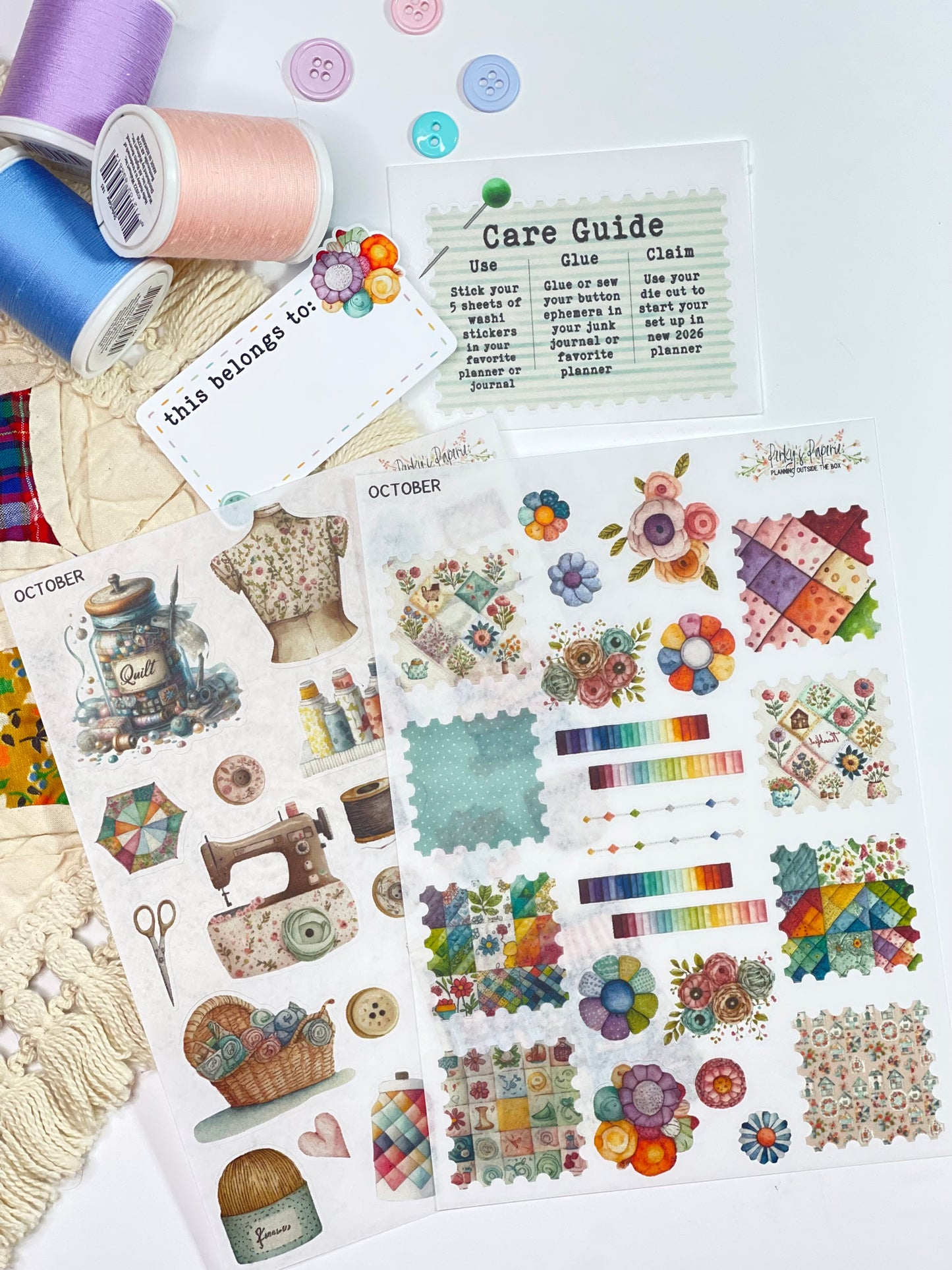 Monthly Sticker Subscription Box – 5 Washi Sticker Sheets + Exclusive Monthly Themed Goodies - Cancel Anytime