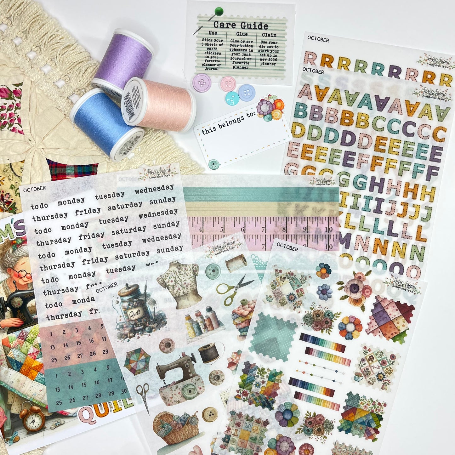 Monthly Sticker Subscription Box – 5 Washi Sticker Sheets + Exclusive Monthly Themed Goodies - Cancel Anytime