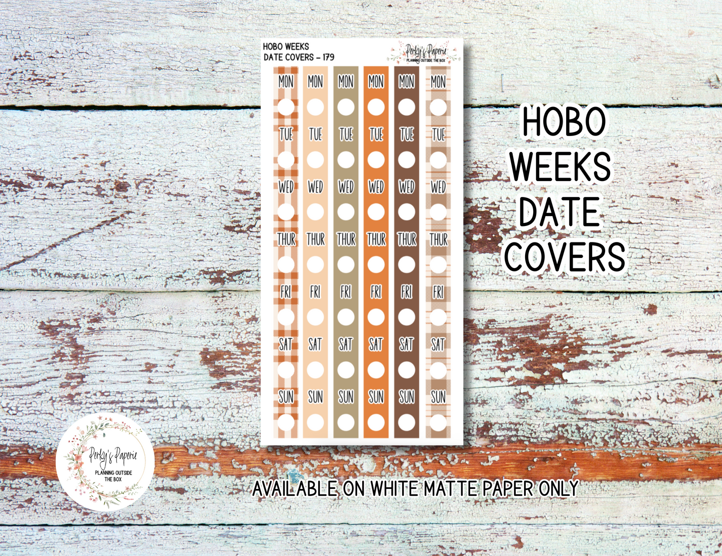 Fall Harvest in Plaid # 179 – Autumn Feels in Orange, Browns and Plaid Planner Stickers Micro Kit