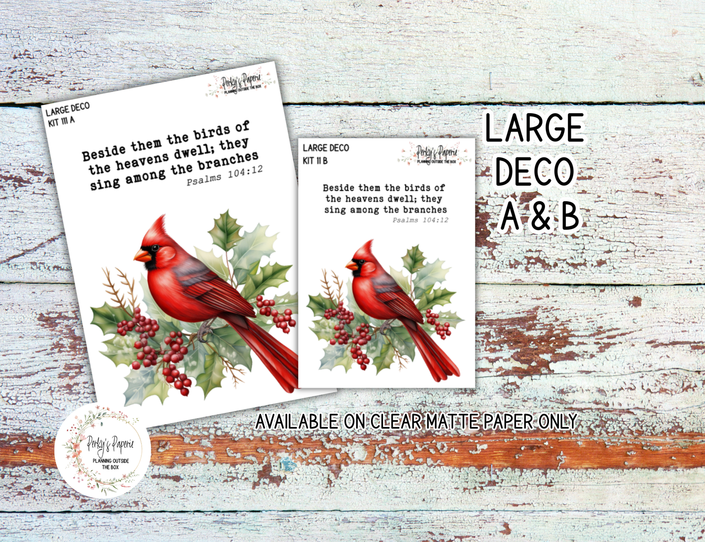 Red Winter Cardinal Journaling Sticker Kit 111 | Faith Based Winter Journal Stickers for Planners, Junk Journals, Scrapbooking & Creative Planning