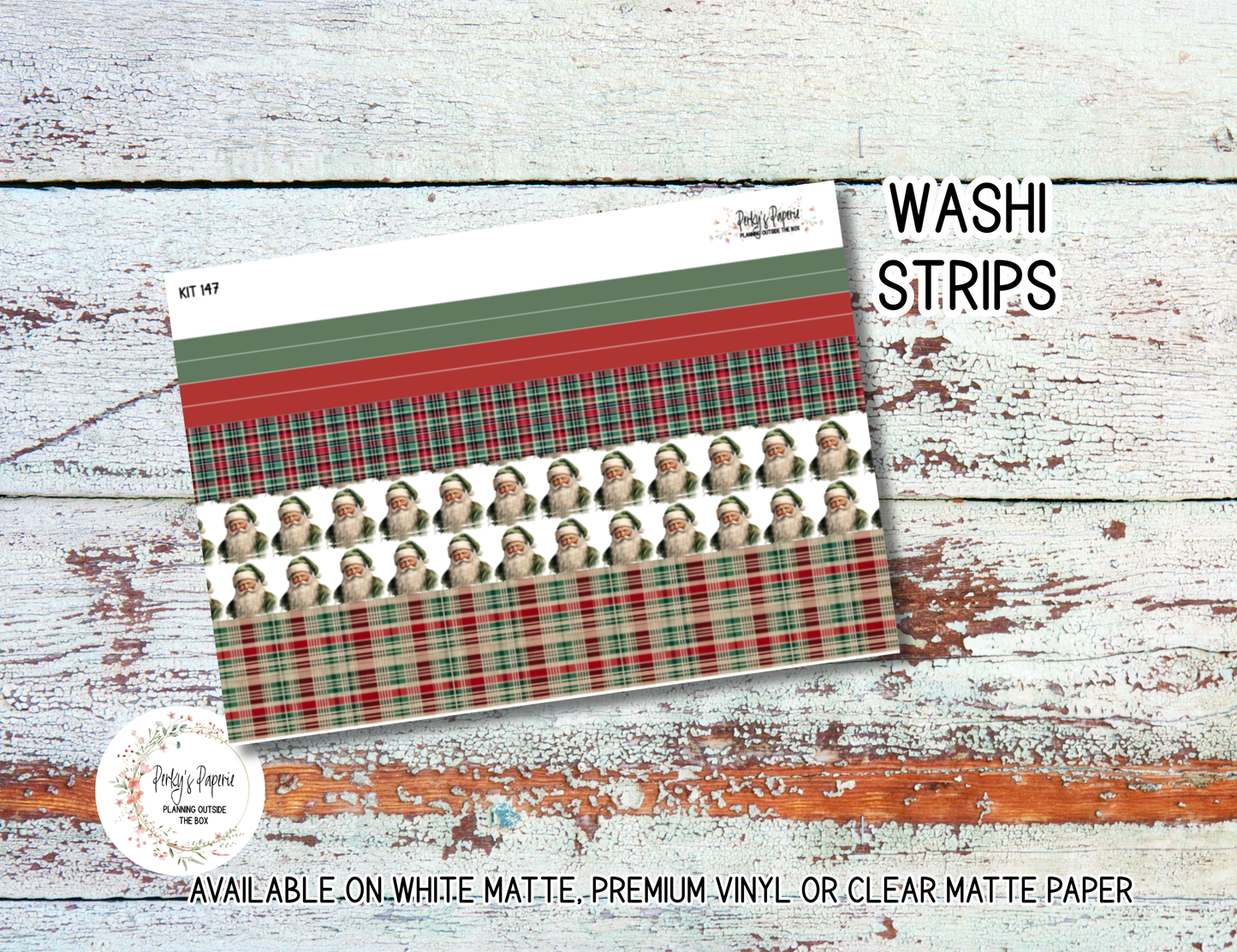 Vintage Santa Christmas Journaling Stickers Kit 147 | Planner Stickers for Planners, Journals, Junk Journals and Scrapbooking