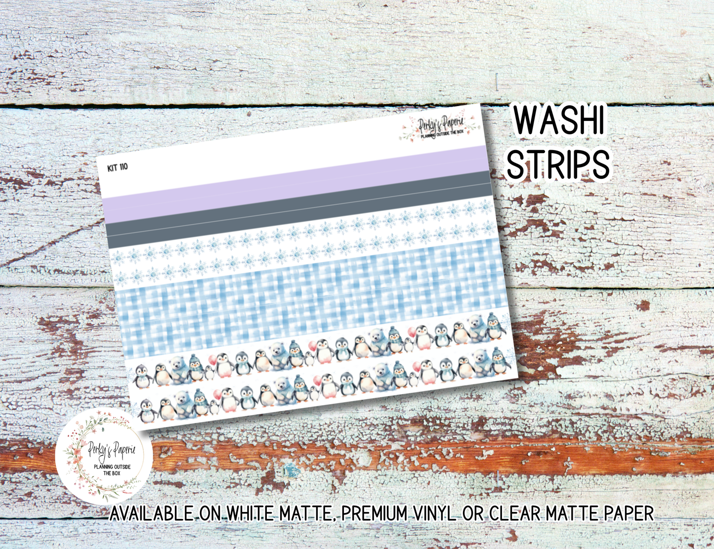 Winter Penguin Sticker Kit #110 | Journaling & Planner Stickers | Cute Arctic Animal Stickers for Scrapbooks, Journals, and Winter Planning