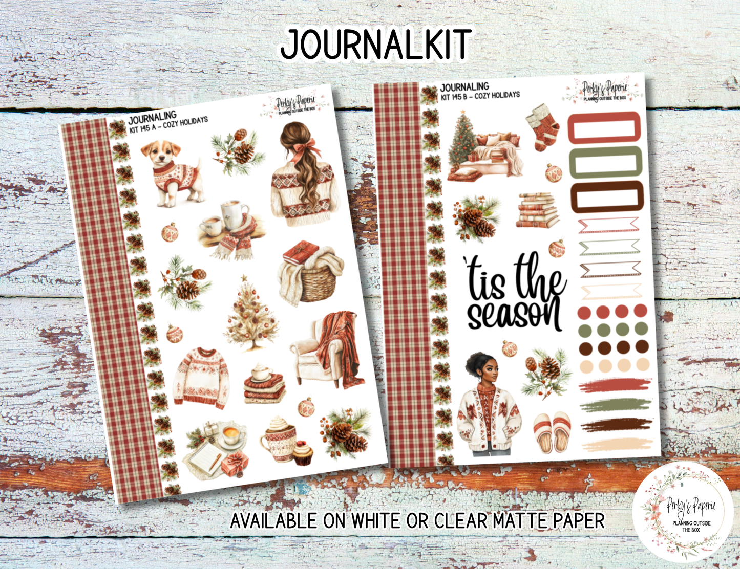 Cozy Holidays Journaling Sticker Collection | Winter & Christmas Planner Stickers | Hygge Holiday Aesthetic Stickers for Creative Journaling, Scrapbooking & Paper Planning