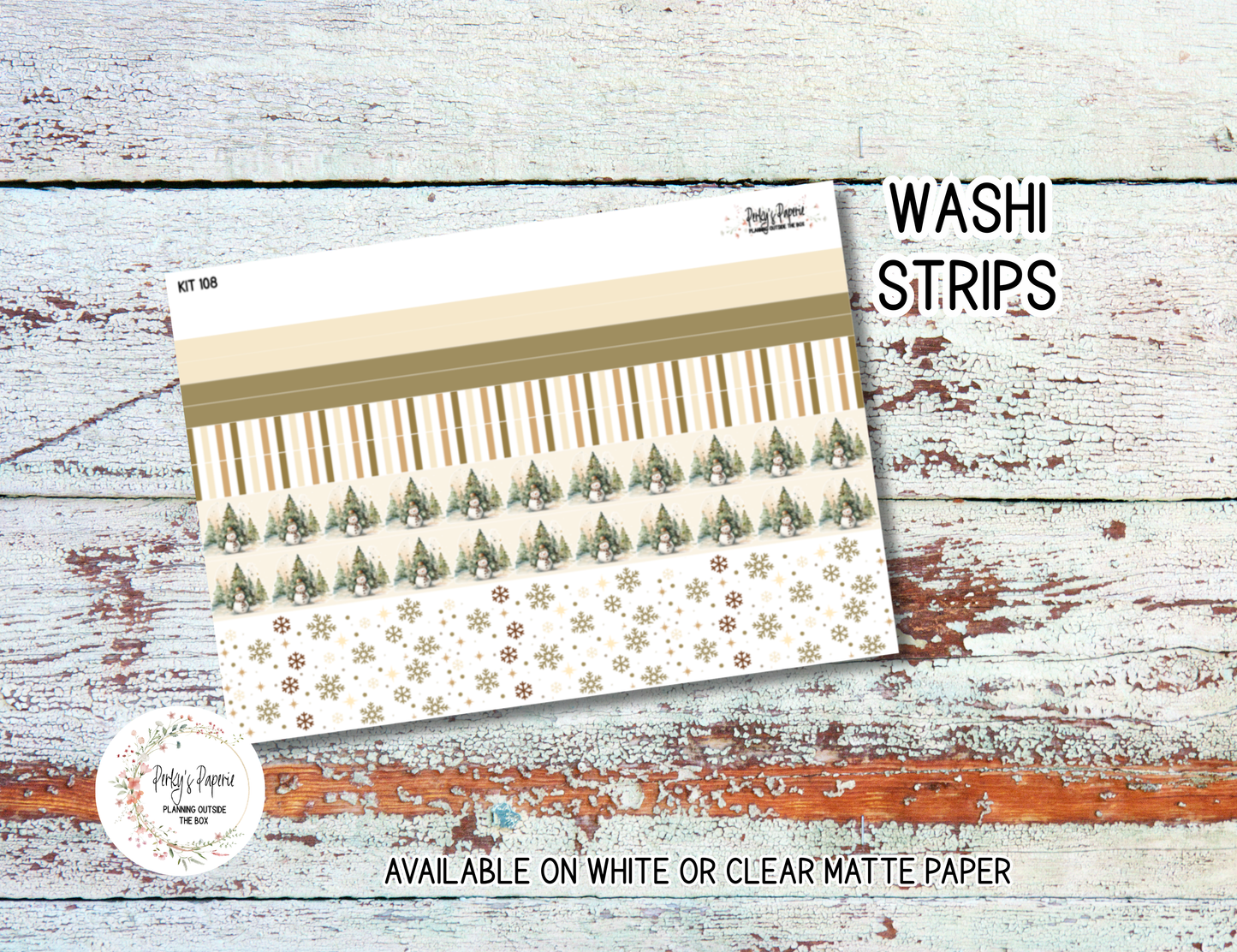 Snowman Winter Journaling Sticker Kit 108 | Cozy Christmas Planner Stickers | Neutral Holiday Stickers for Journaling, Scrapbooking & Bujo