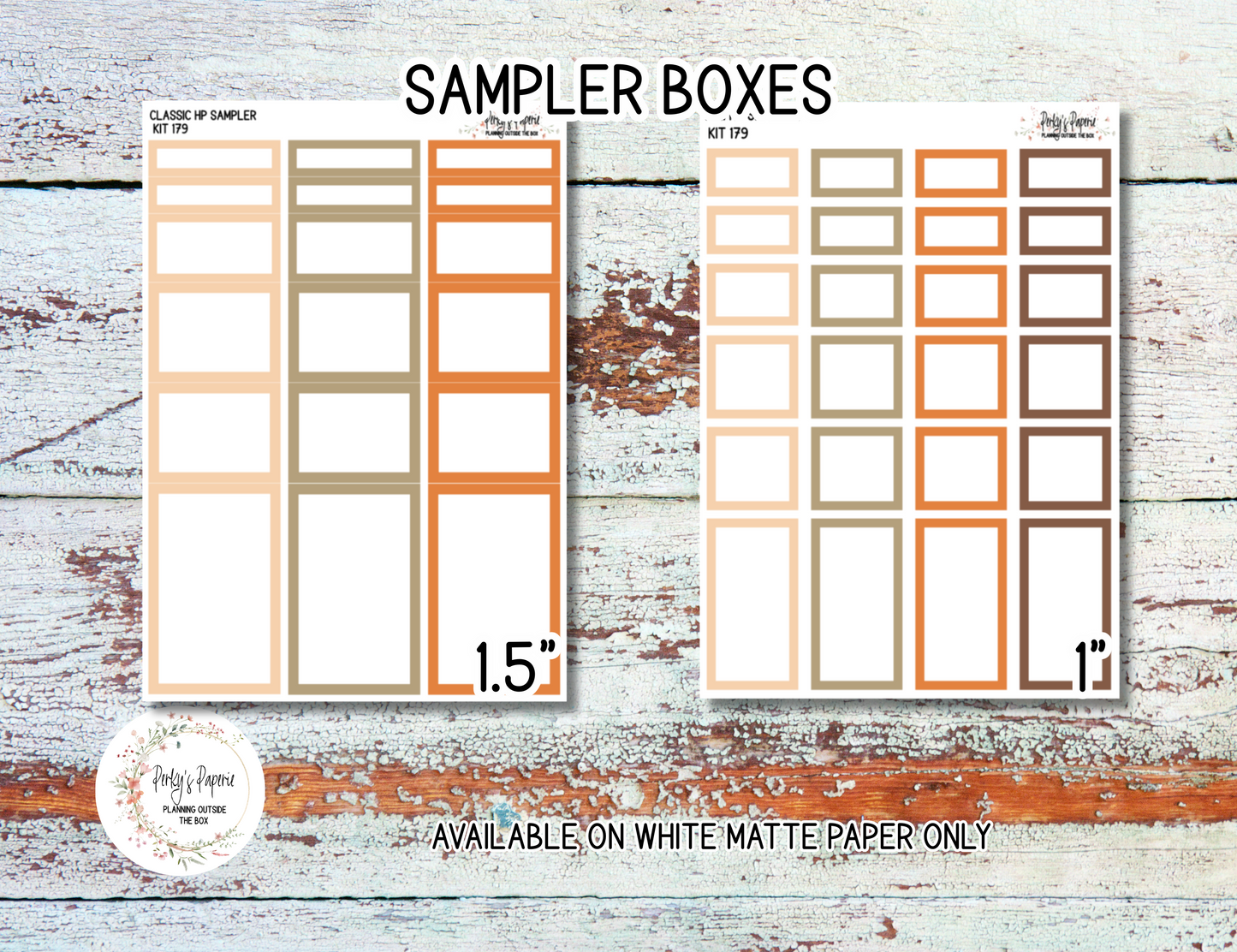 Fall Harvest in Plaid # 179 – Autumn Feels in Orange, Browns and Plaid Planner Stickers Micro Kit