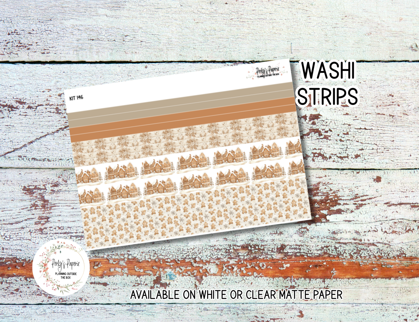 Gingerbread Kisses Christmas Planner Sticker Kit 146 | Cozy Winter Journal Stickers | Holiday Deco & Journaling Kit for Creative Paper Planners and Junk Journals