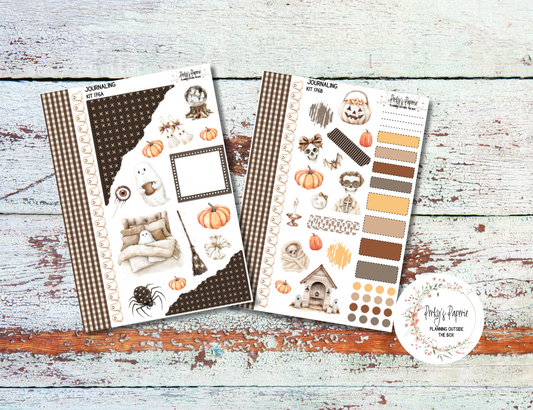 Sweet Halloween Journal, Scrapbook, Daily Planner Sticker Kit 176, Weekly and Daily Journaling Kit