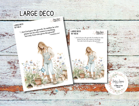 Transparent Extra Large, Jumbo Deco Planner Sticker For Your Overview Pages, Blank Daily Pages or Journal Page Summer Flower Garden Kit 165
