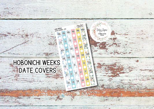 School Daze-y Hobonichi Weeks Date Cover Planner Stickers Kit 174, Weekly Planning, Date Strips, Colorful and Patterned