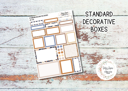 Autumn at Foxbury Manor Decorative Planner Boxes in Standard 1.5" Kit 175 for Functional and Decorative Planning. Fits Most Standard Size Planner