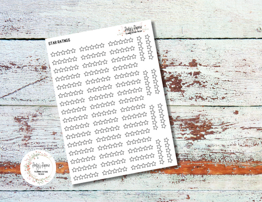 Star Rating Planner Stickers, Rating Stickers,Reading Journal Stickers, Book Rating, Show Rating, Review Rating Stickers