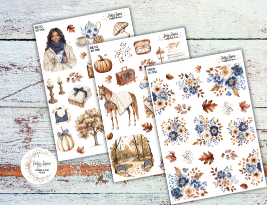 Autumn at Foxbury Manor Full Sheet Deco Planner Stickers Kit 175, Decorative Planning, Journaling Stickers, Junk Journal, Planner Stickers
