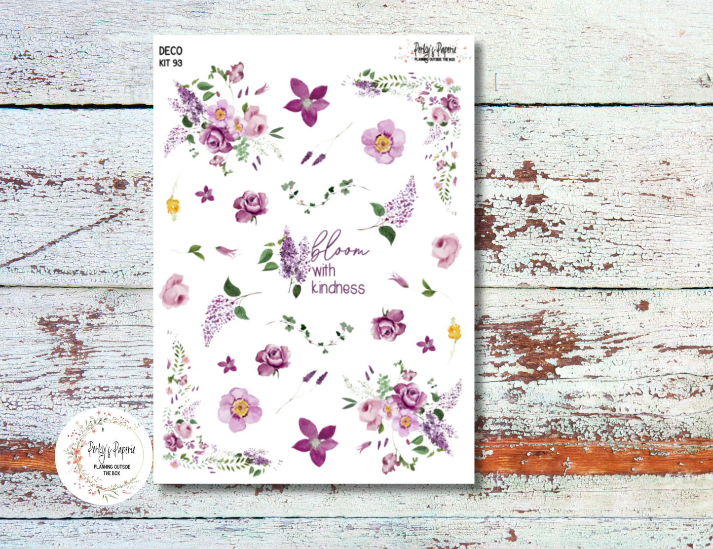 Lilac Flowers Full Sheet Deco Planner Stickers Kit 93, Spring Flowers, Wedding Flowers, Journal Decoration, EC, HP, Hobonichi, Makselife