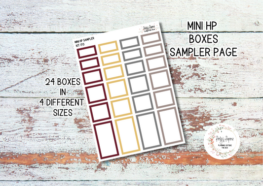 Sinister Carnival Fall 1" Mini HP Sample Planner Boxes in 4 Different Sizes To Page to Match Kit 173 for Functional Planning