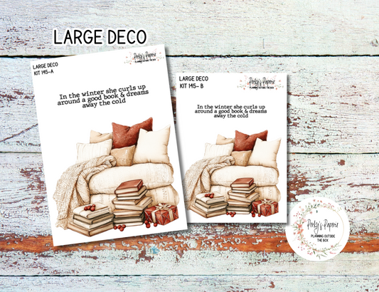 Transparent Extra Large, Jumbo Deco Planner Sticker For Your Overview Pages, Blank Daily Pages or Journal Page Cozy Holidays  Kit 145