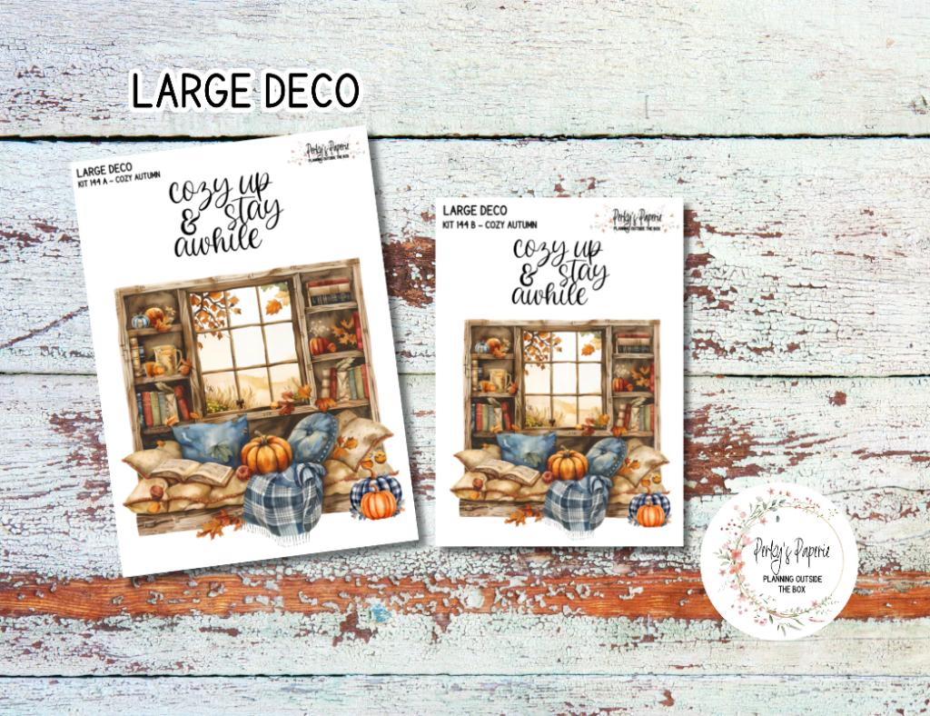 Transparent Extra Large, Jumbo Deco Planner Sticker For Your Overview Pages, Blank Daily Pages or Journal Page Cozy Fall Kit 144
