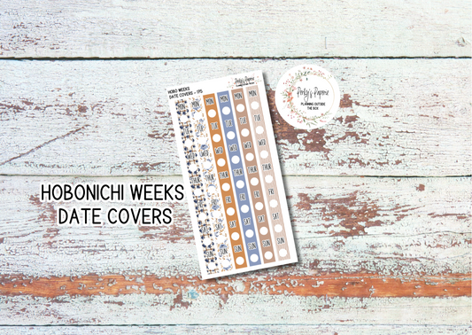 Autumn at Foxbury Manor Hobonichi Weeks Date Cover Planner Stickers Kit 175, Weekly Planning, Date Strips, Colorful and Patterned
