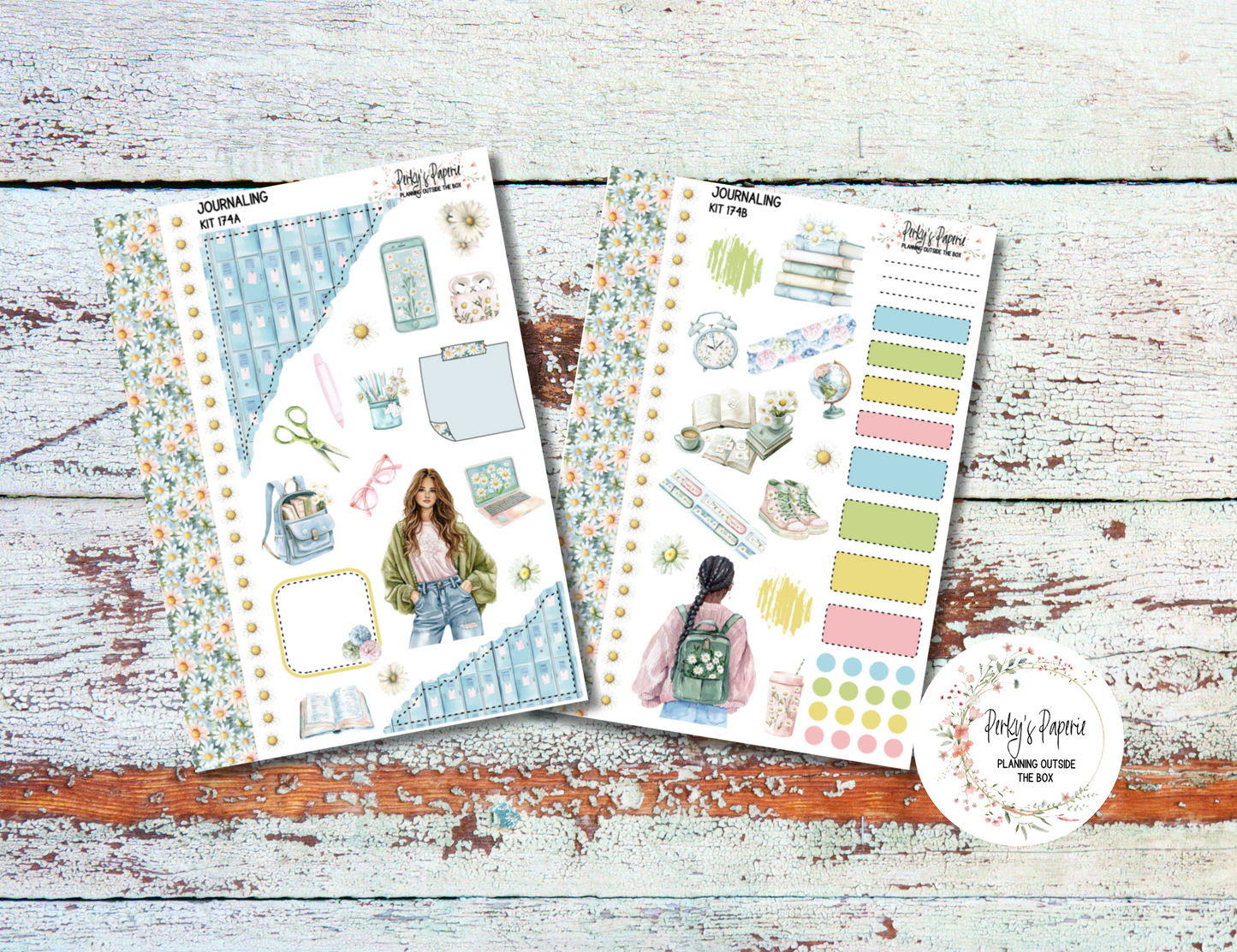 School Daze-y Journal, Scrapbook, Daily Planner Sticker Kit 174, Weekly and Daily Journaling Kit