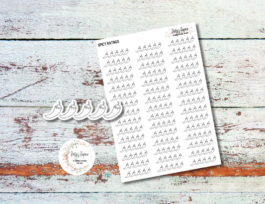 Spicy Rating Planner Stickers, Rating Stickers,Reading Journal Stickers, Book Rating, Show Rating, Review Rating Stickers